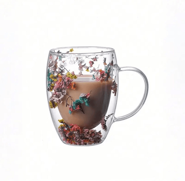 Tasse Double Parois Fleurs séchées 